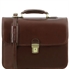 Tuscany Leather 16" Vernazza - Læder forretningstaske med macbook rum med 3 rum i farven brun