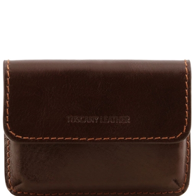 Tuscany Leather Eksklusiv læder business cards holder i farven mørke brun