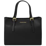 Tuscany Leather Aura - læder håndtaske i farven sort