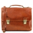 Tuscany Leather 16" Trieste - Eksklusiv læder laptop taske med 2 rum - lysebrun
