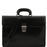 Tuscany Leather 16" Parma - Læder forretningstaske med 2 rum i farven sort