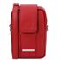 Tuscany læder mini skuldertaske - mobilholder i rød