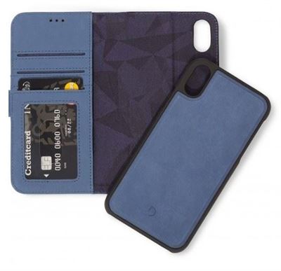 Decoded 2 i 1 cover til iPhone XR max i blå læder med kreditkortholder