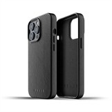 Mujjo læder cover til iPhone 13 Pro - bagside cover i sort læder