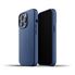 Mujjo læder cover til iPhone 13 Pro - bagside cover i blå læder