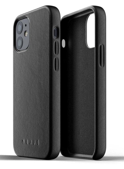 Mujjo læder cover til iPhone 12 mini - bagside cover i sort læder