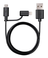 Varta 2 i en kabel på 1 meter - Lightning og Micro USB
