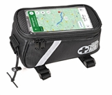 Troika cykeltaske til stellet inkl. førstehjælpskasse + smartphone holder, fleksibel beslag, sort