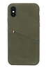 Decoded cover til iPhone XS / X bagside cover i grøn læder med kreditkortholder 