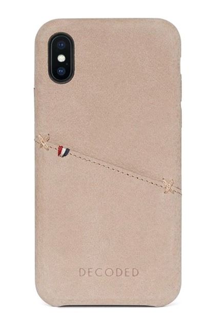 Decoded cover til iPhone XS / X bagside cover i rose læder med kreditkortholder 