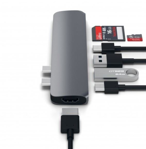 Påstået tårn kapre Satechi USB-C 3.1 PRO Hub Adapter med 4K HDMI til den nye MacBook Pro 13 og  15 ( Space gray ) | Bestil ST-CMBPM-PA-p77