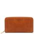 Tuscany Leather Eksklusiv læder pung "harmonika" med lynlås i farven lyse brun