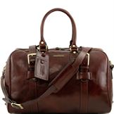 Tuscany Leather Voyager - Rejsetaske i læder med stropper - Model lille i farven brun