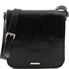 Tuscany Leather 14" Messenger - Læder taske med et rum skuldertaske i farven sort