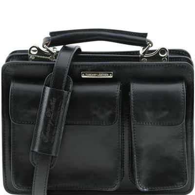 Tuscany Leather Tania - Læder dame håndtaske i farven sort