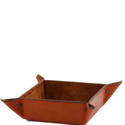 Tuscany Leather Eksklusiv læder valet tray Model stor i farven lyse brun