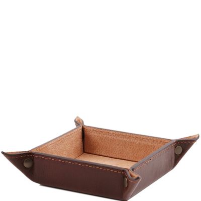 Tuscany Leather Eksklusiv læder valet tray Model lille i farven brun