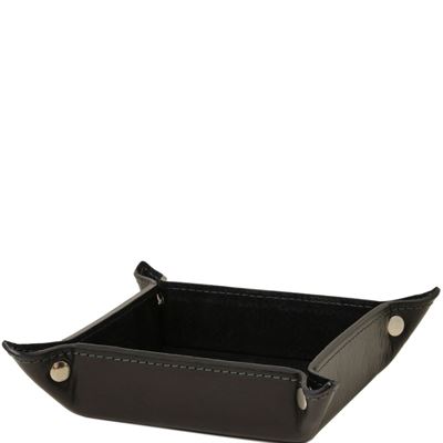 Tuscany Leather Eksklusiv læder valet tray Model lille i farven sort