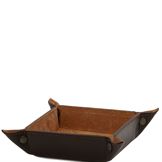 Tuscany Leather Eksklusiv læder valet tray Model lille i farven mørke brun