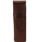 Tuscany Leather Eksklusiv læder kuglepen holder i farven brun