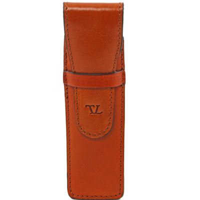 Tuscany Leather Eksklusiv læder kuglepen holder i farven lyse brun