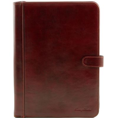 Tuscany Leather Adriano - Læder dokument case med knap lukning i farven brun