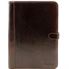 Tuscany Leather Adriano - Læder dokument case med knap lukning i farven mørke brun