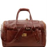 Tuscany Leather Voyager - Læder rejsetaske med med sidelommer - Model stor i farven brun