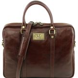 Tuscany Leather 14" Prato herre læder computertaske - Eksklusiv læder taske i farven brun