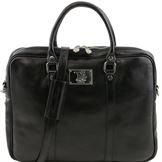 Tuscany Leather 14" Prato herre læder computertaske - Eksklusiv læder taske i farven sort