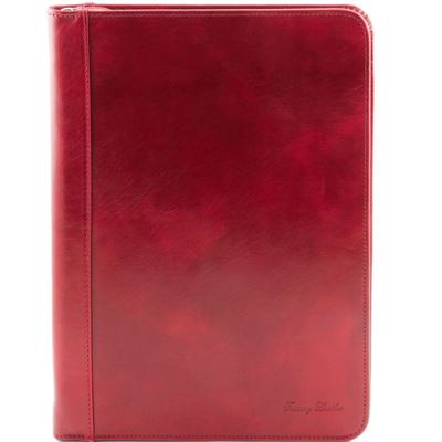 Tuscany Leather Luigi XIV - Læder dokumentetui med lynlås i farven rød