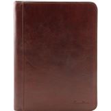 Tuscany Leather Lucio - Eksklusivt læder dokumentetui med ringbind i farven brun