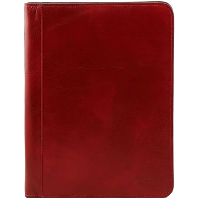 Tuscany Leather Lucio - Eksklusivt læder dokumentetui med ringbind i farven rød