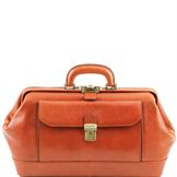 Tuscany Leather Bernini - Eksklusiv lædertaske " Doctor" i farven lyse brun