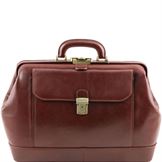 Tuscany Leather Leonardo - Eksklusiv lædertaske " Doctor" i farven brun