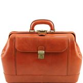 Tuscany Leather Leonardo - Eksklusiv lædertaske " Doctor" i farven lyse brun