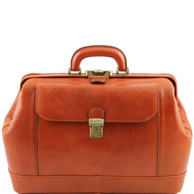 Tuscany Leather Leonardo - Eksklusiv lædertaske " Doctor" i farven lyse brun