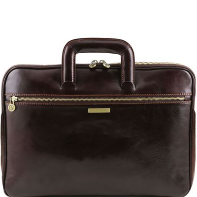 Tuscany Leather Caserta - Dokument læder taske i farven mørke brun
