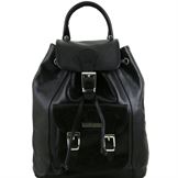 Tuscany Leather Kobe - Læder rygsæk i farven sort