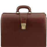 Tuscany Leather Canova - læder briefcase "Doctor" med 3 rum i farven brun