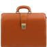 Tuscany Leather Canova - læder briefcase "Doctor" med 3 rum i farven lyse brun