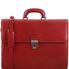 Tuscany Leather 16" Parma - Læder forretningstaske med 2 rum i farven rød