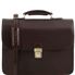 Tuscany Leather 16" Vernazza - Læder forretningstaske med macbook rum med 3 rum i farven mørke brun