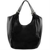 Tuscany Leather Gina - Læder hobo taske i farven sort