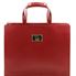 Tuscany Leather 14" Palermo - Saffiano Læder briefcase med 3 rum til kvinder i farven rød