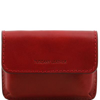 Tuscany Leather Eksklusiv læder business cards holder i farven rød