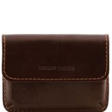 Tuscany Leather Eksklusiv læder business cards holder i farven mørke brun