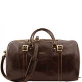 Tuscany Leather Berlin - Rejsetaske i læder med stropper - Model stor i farven mørke brun