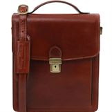 Tuscany Leather David - Læder Crossbody taske - Model stor i farven brun