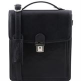 Tuscany Leather David - Læder Crossbody taske - Model stor i farven sort